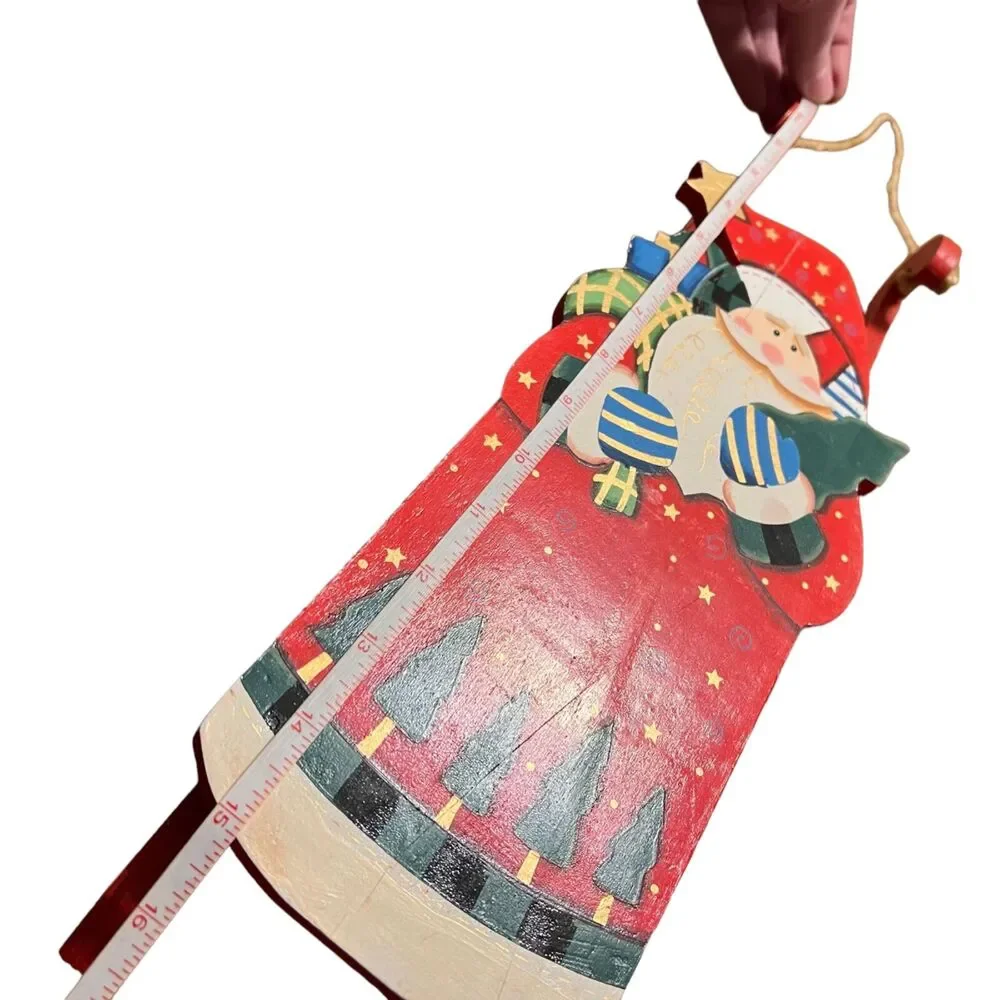 Sleigh Wall Hanging Decoration Wooden Santa Claus Christmas